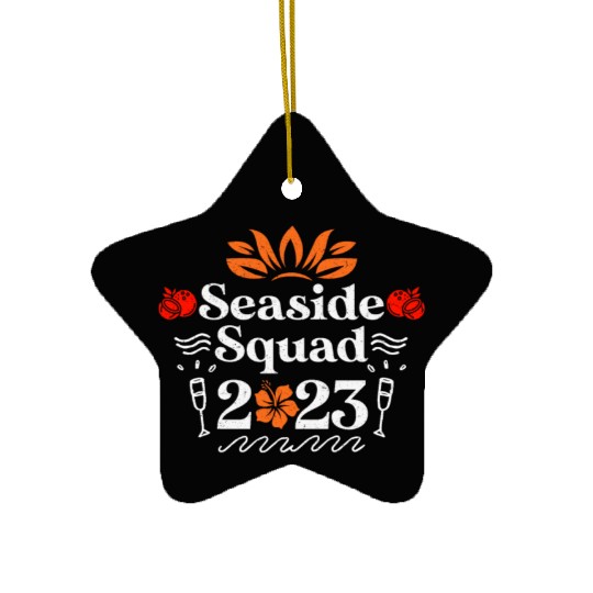 Seaside Squad 2023 Summer Vacation Spring Break Ceramic Ornaments