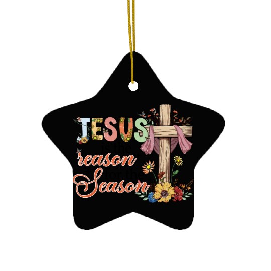 Jesus Is The Reason For The Season Ceramic Ornaments