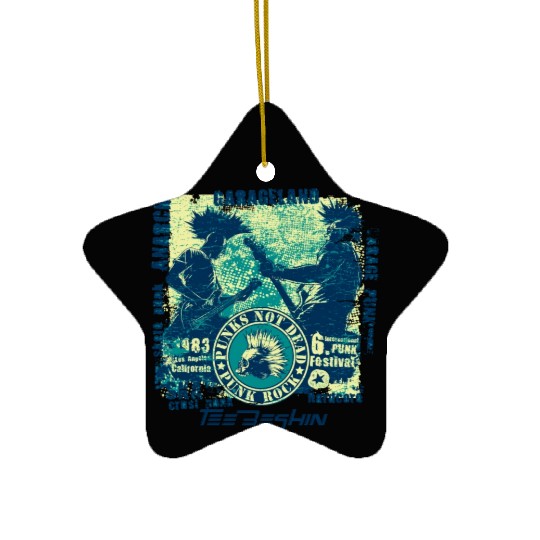 Punk Rock Skull Guitar Concert Ceramic Ornaments