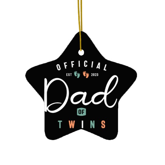 Dad of Twins Funny New Daddy To Be Expecting 2023 Ceramic Ornaments