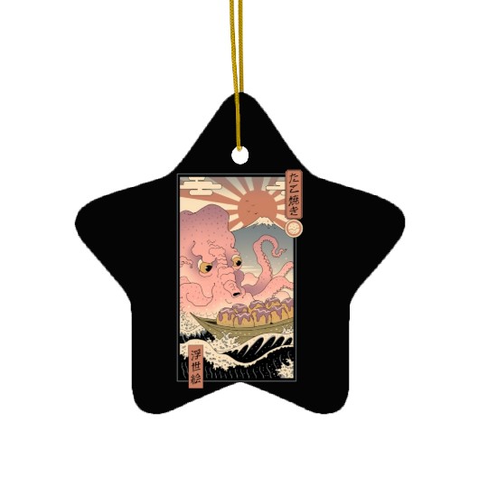 The Great Takoyaki Ceramic Ornaments