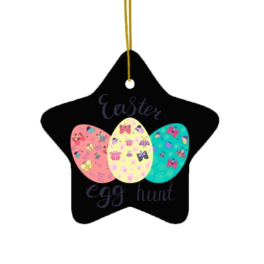 Easter Egg hunt Sublimation Ceramic Ornaments