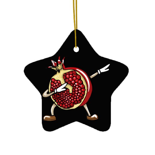 Funny Dabbing Pomegranate Lover Fruit Love Ceramic Ornaments