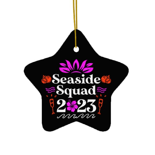 Seaside Squad 2023 Summer Vacation Spring Break Ceramic Ornaments