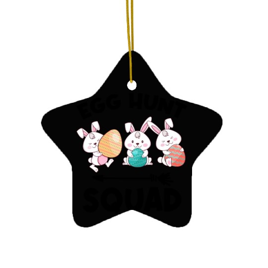 Fun Egg Hunt Squad Easter Day Family Matching Hunt Ceramic Ornaments