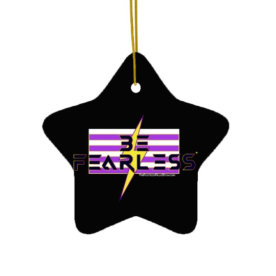 Be Fearless Flag w/Bolt (white text) Ceramic Ornaments