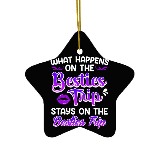 Besties Trip Friends Summer Vacation Spring Break Ceramic Ornaments