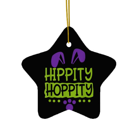 Cute Sunday School or Egg Hunt Hippity Hoppity Ceramic Ornaments
