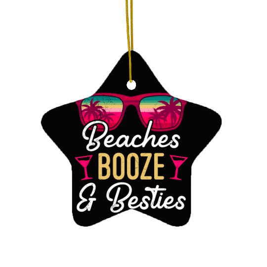 Beaches Booze Besties 2023 Holiday Spring Break Ceramic Ornaments