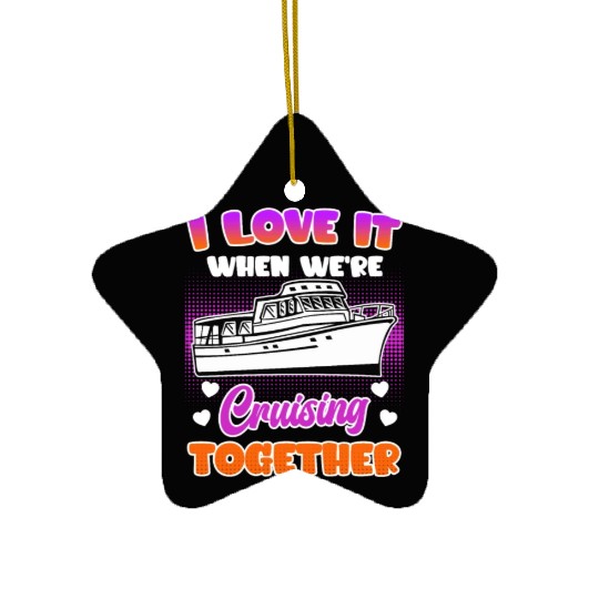 Cruising together cruise ship holiday spring break Ceramic Ornaments