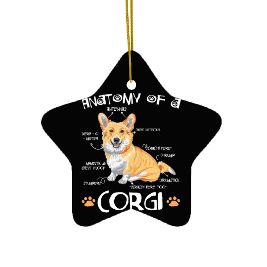 Anatomy Of A Corgi Funny Corgi Dog Lover Pet Owner Ceramic Ornaments