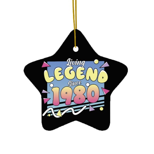 Living Legend Since 1980, 80s Themed Birthday Ceramic Ornaments