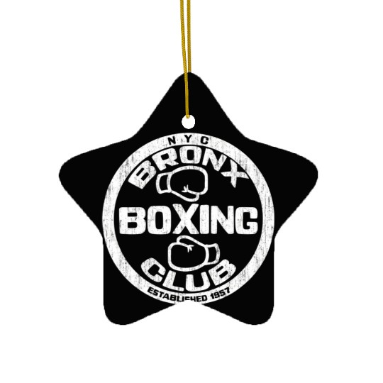 Bronx Boxing Club Squared Circle Distressed Ceramic Ornaments