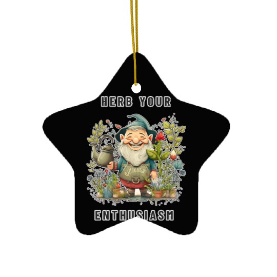 Herb Your Enthusiasm Garden Gnome - Herb Garden Ceramic Ornaments