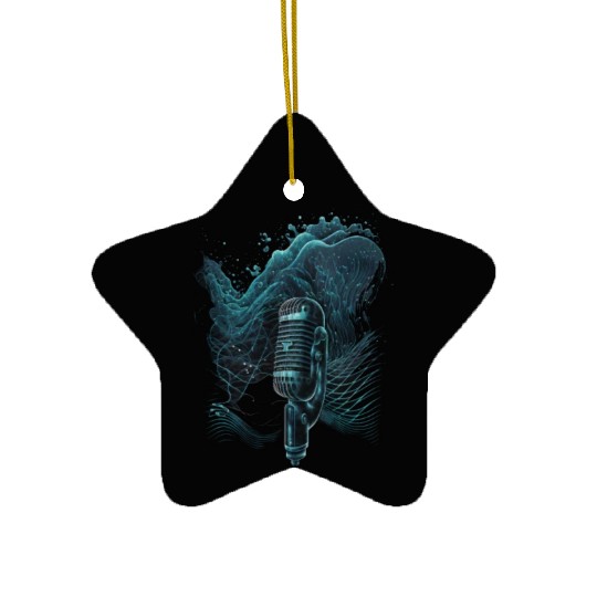 AV Technician Sound Waves Microphone Audio Music Ceramic Ornaments