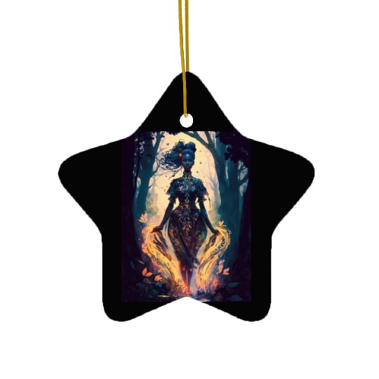 Black Nature Goddess - African American, Woodland Ceramic Ornaments