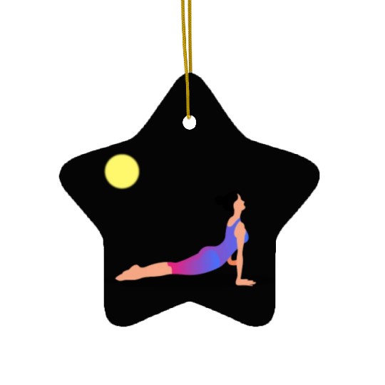 Yoga Healthy Body Training Illustration Ceramic Ornaments