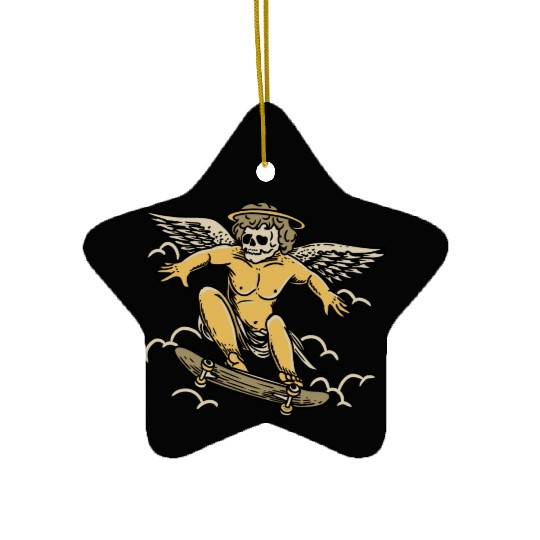 Cupid Skateboard Ceramic Ornaments