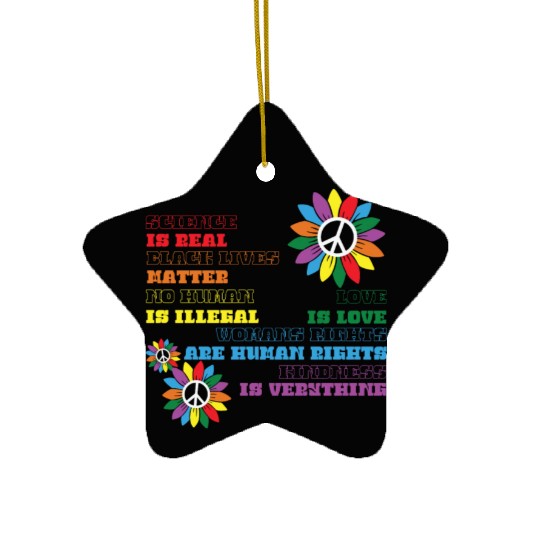 Distressed Science Is Real Black Ceramic Ornaments