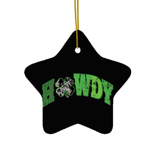 Howdy Western St Patricks Day Ceramic Ornaments