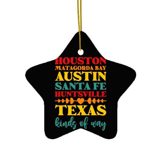Houston Matagorda Bay Austin Santa Fe Huntsville Ceramic Ornaments