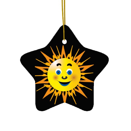 the smiling sun Ceramic Ornaments