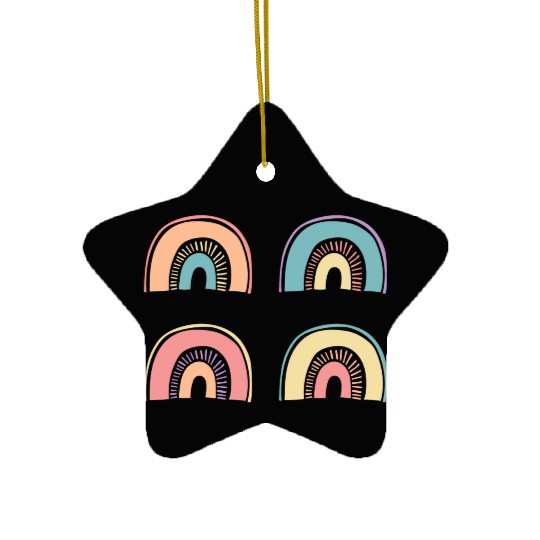 Multi Rainbow Ceramic Ornaments
