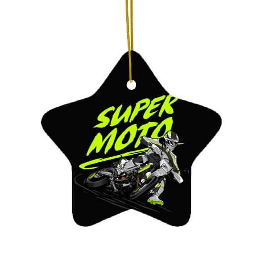 Supermoto Dirt Bike Racing Outdoor Motocross Ceramic Ornaments