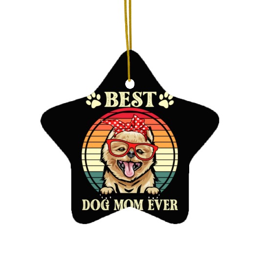 Funny Best Pomeranian Dog Mom For Dog Lover Ceramic Ornaments