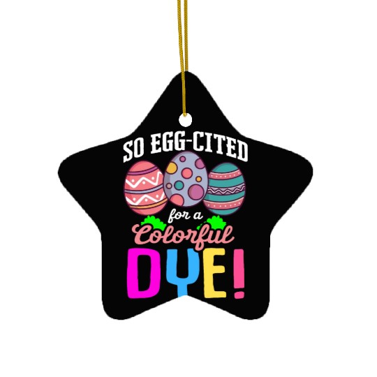 Easter Colorful Egg Dye Rabbit Egg Hunt Ceramic Ornaments