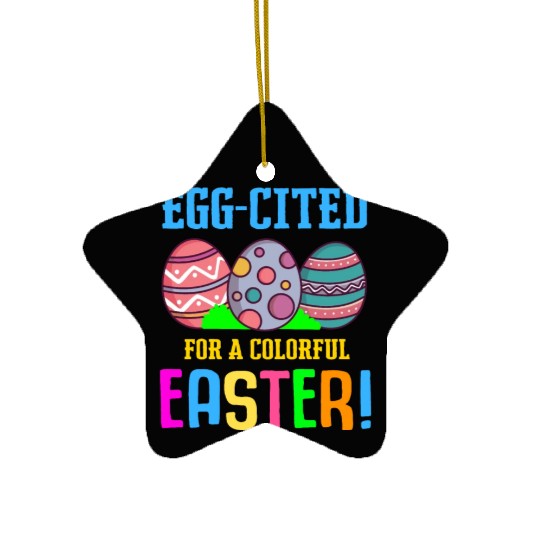 Easter Colorful Egg Dye Rabbit Egg Hunt Ceramic Ornaments