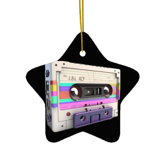 80s Music Cassette Tape : 3D, Neon, 80s songs Ceramic Ornaments