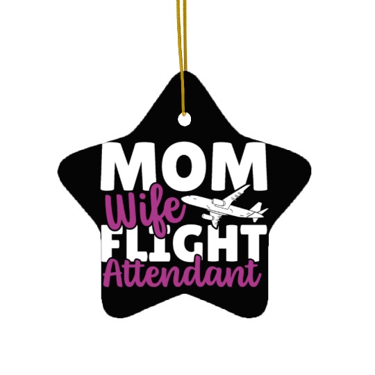 Mom Wife Flight Attendant Aviation Ceramic Ornaments