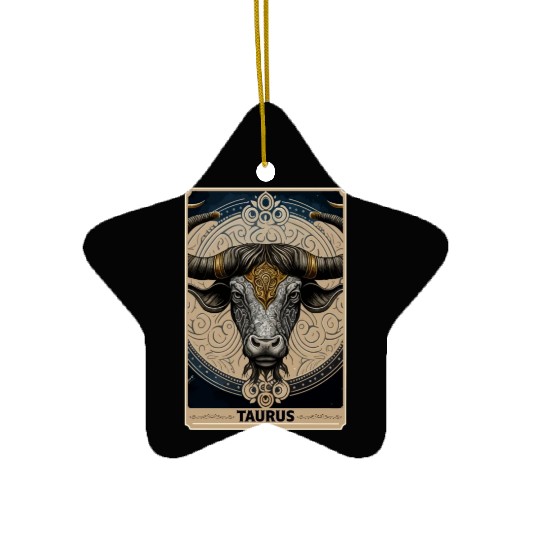 Taurus Astrology Starsign Zodiac Tarot Card Witch Ceramic Ornaments