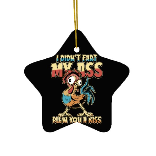 Rooster Cock Humor Ceramic Ornaments