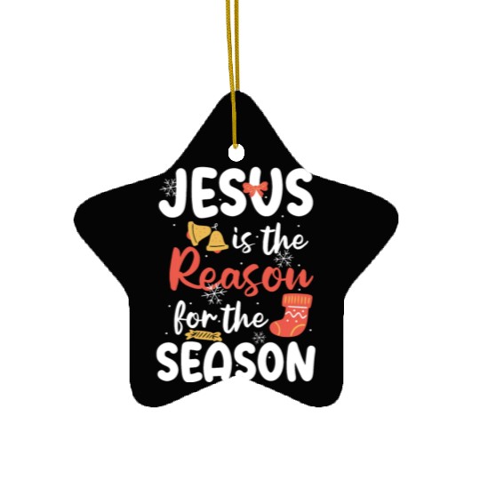 Jesus Is The Reason For The Season Christmas Faith Ceramic Ornaments