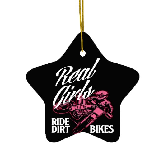 Motocross Girl Dirt Bike Ceramic Ornaments