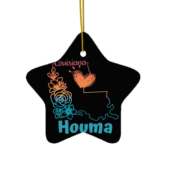 I love my home town Houma Louisiana Ceramic Ornaments