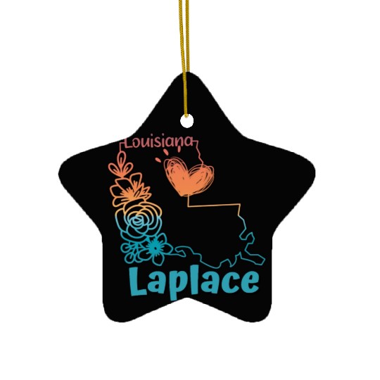 I love my home town Laplace Louisiana Ceramic Ornaments