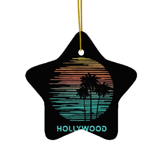 Hollywood California Cool Souvenir Vacation Ceramic Ornaments