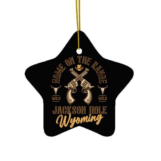 Jackson Hole Wyoming wild west town Ceramic Ornaments