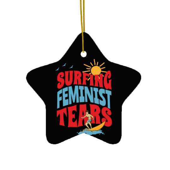 Surfing Liberal Tears Apparel Summer Time Ceramic Ornaments
