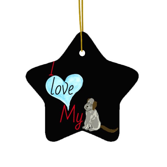 I love my dog friend Ceramic Ornaments
