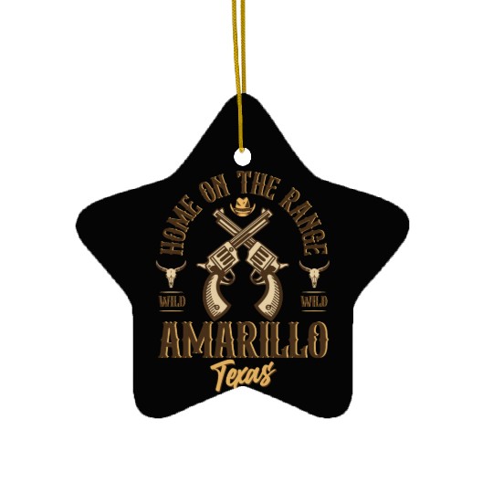 Amarillo Texas wild west town Ceramic Ornaments