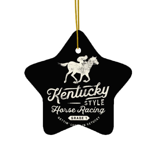 Funny Derby Day Kentucky style horse racing T Shi Ceramic Ornaments