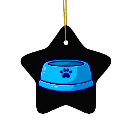 pet bowl cartoon icon illustration Ceramic Ornaments