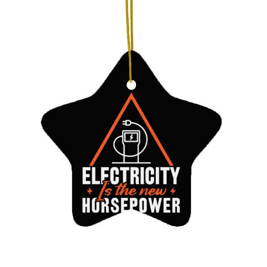 Electric Vehicle Electricity Is The New Horsepower Ceramic Ornaments