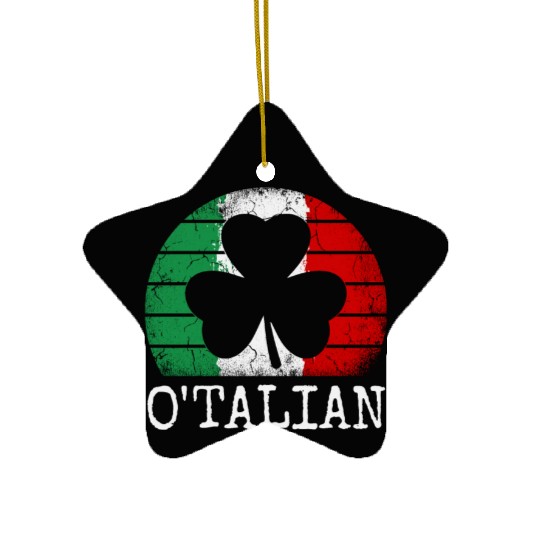 O'talian St. Patrick Italian Pride Italy Flag Ceramic Ornaments