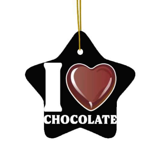 I Love Chocolate Ceramic Ornaments