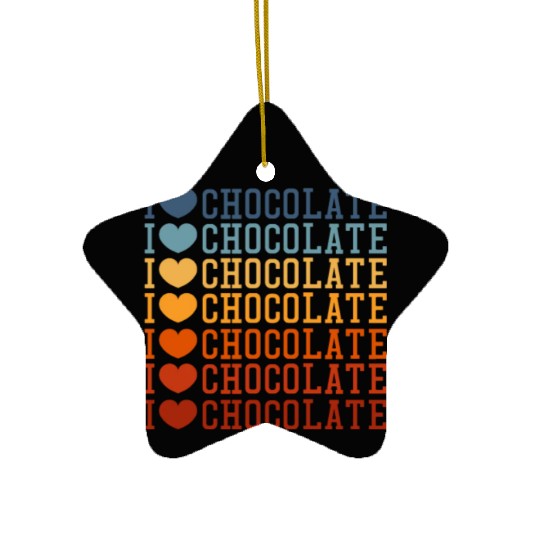 I Love Chocolate Retro Vintage Ceramic Ornaments